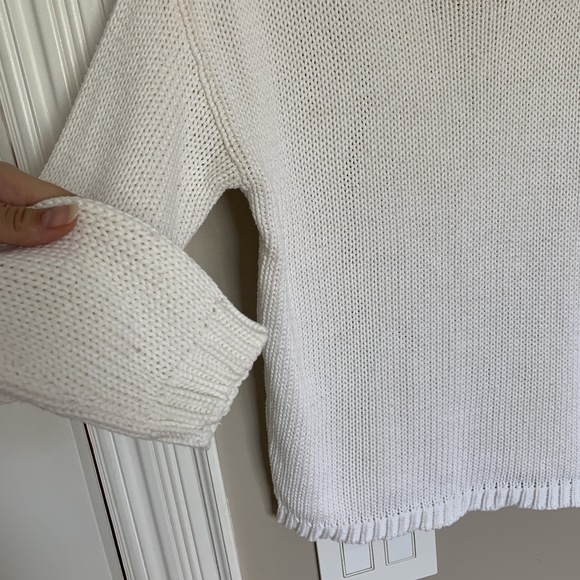 WHITE CABLEKNIT SWEATER - Picture 5 of 8